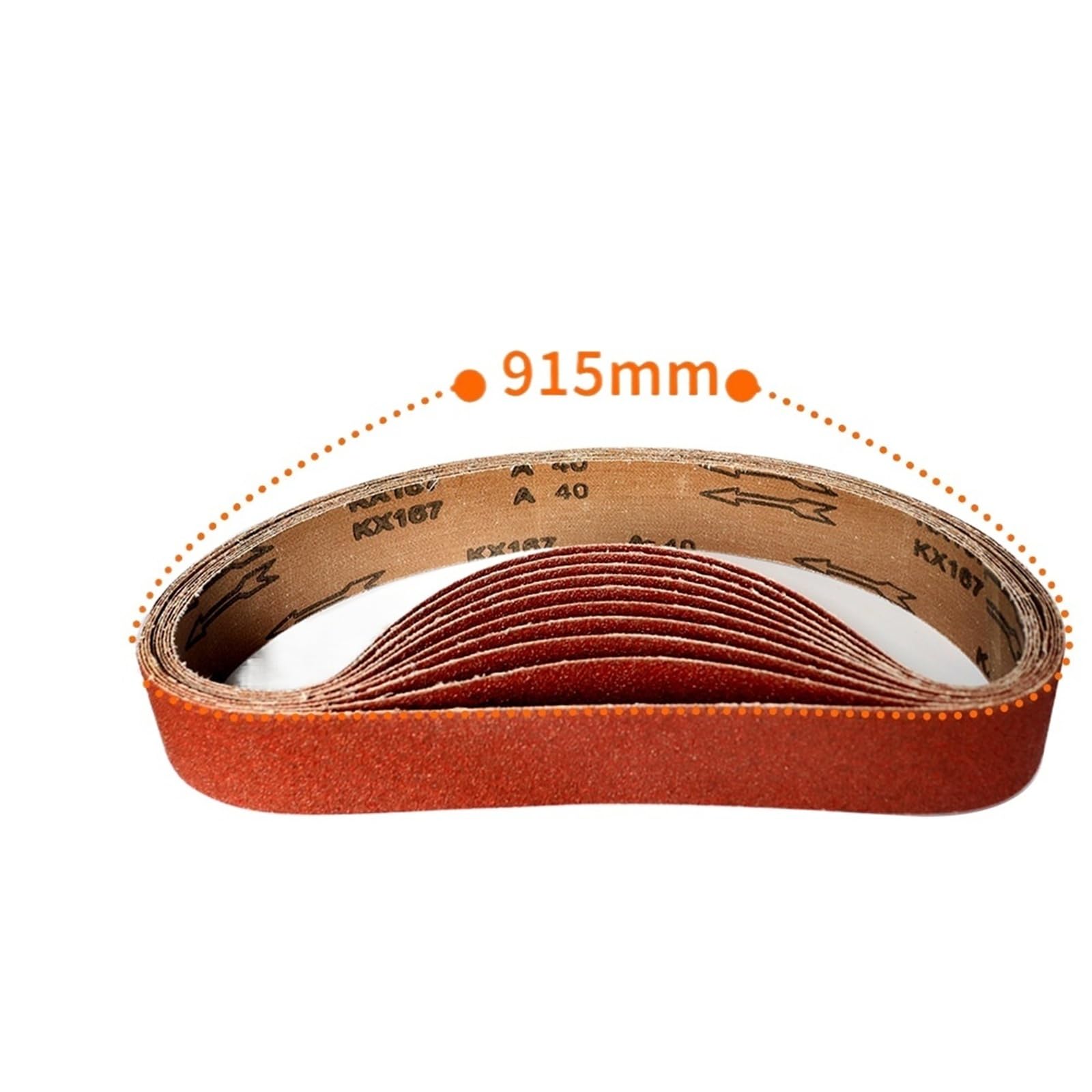 10 szt. 915 x 50 mm ścierne pasy szlifierskie, ziarnistość 40-1000, do drewna, miękkiego metalu, szlifowania, polerowania, akcesoria do narzędzi obrotowych (10 szt. ziarnistości 180)