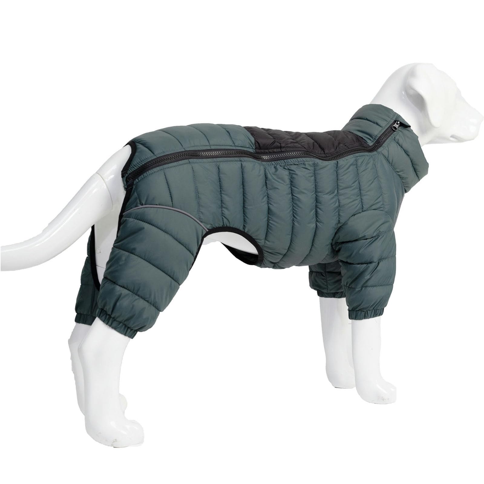 UOSIA Dog Puffer Jacket Full Body Dog Snowsuit Soft Lightweight Warm Dog Coat with Reflective Stripes Outdoor Windproof Dog Apparel for Small Medium Large Dogs Winter Dog Clothes