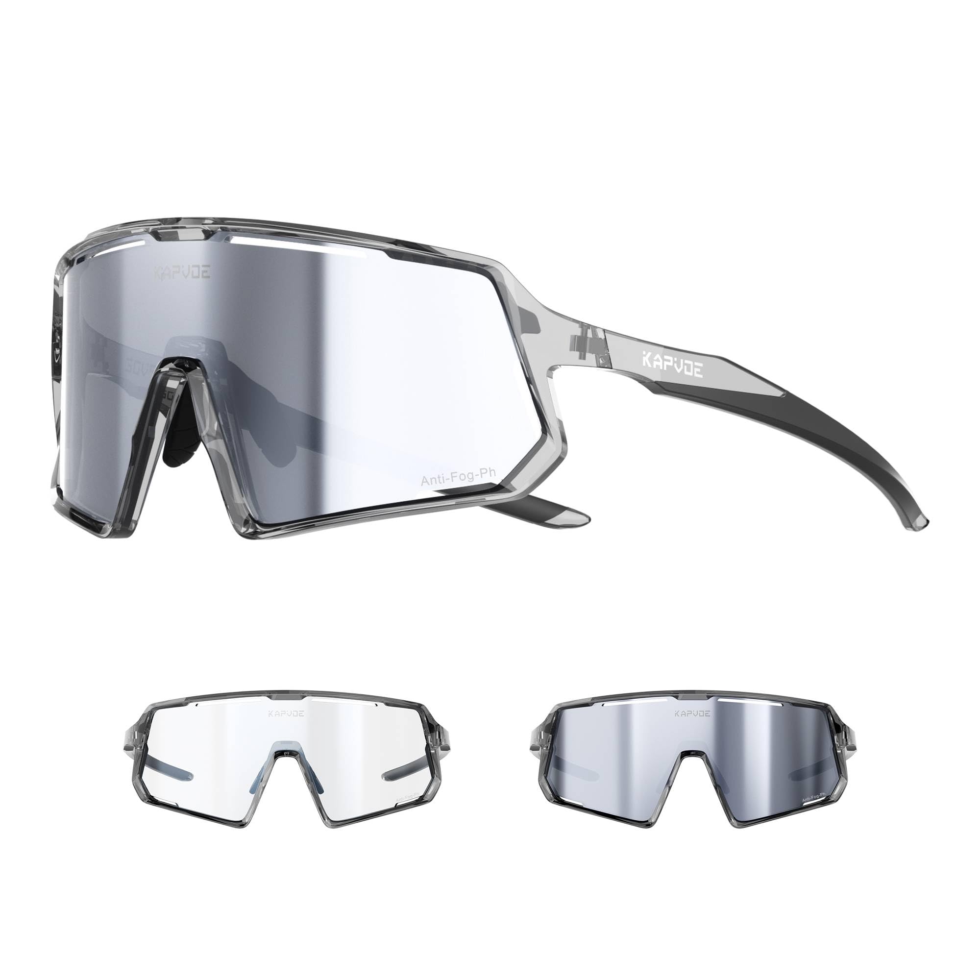 KAPVOE Antifog Occhiali da Sole Ciclismo Fotocromatici Uomo Donna Ciclista Bicicletta Sportivi Trasparenti Bici Mountain Bike MTB K164