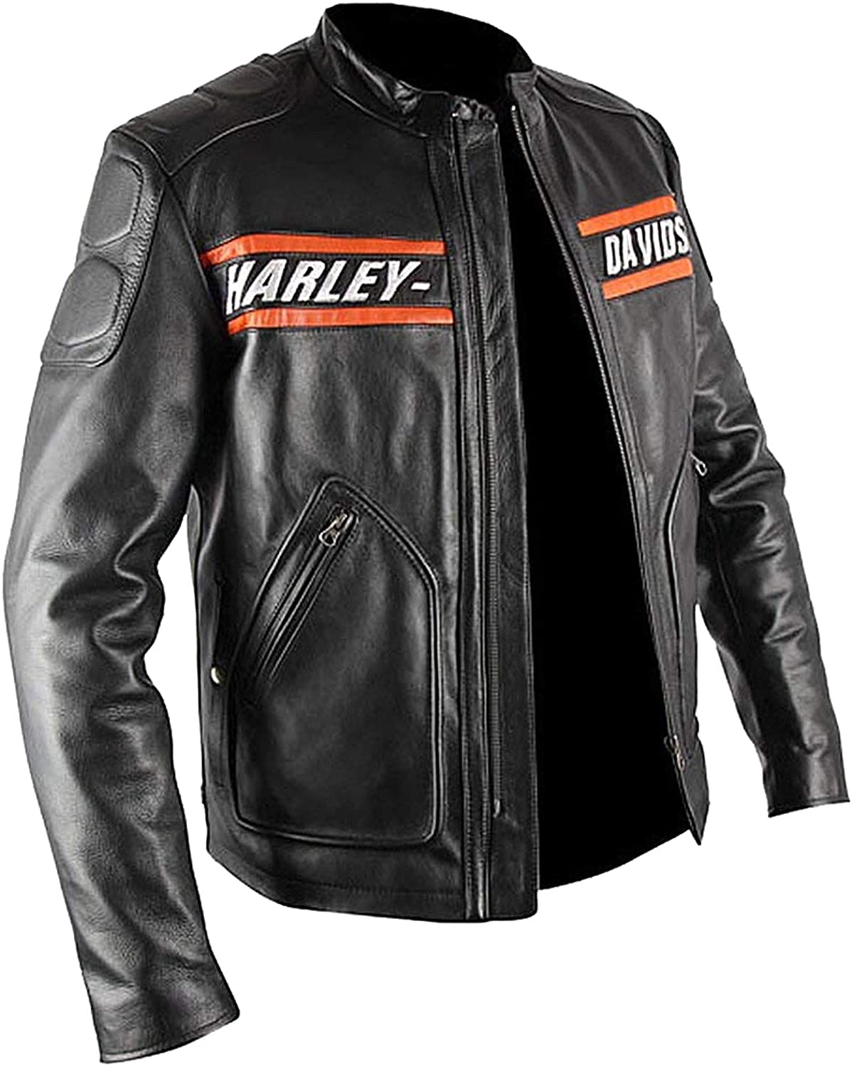 Herren Bill Goldberg Harley Vintage Motorrad Schwarz Lederjacke Stilvolle Biker Freizeitkleidung Vintage Cafe Racer Jacke, schwarz, XL