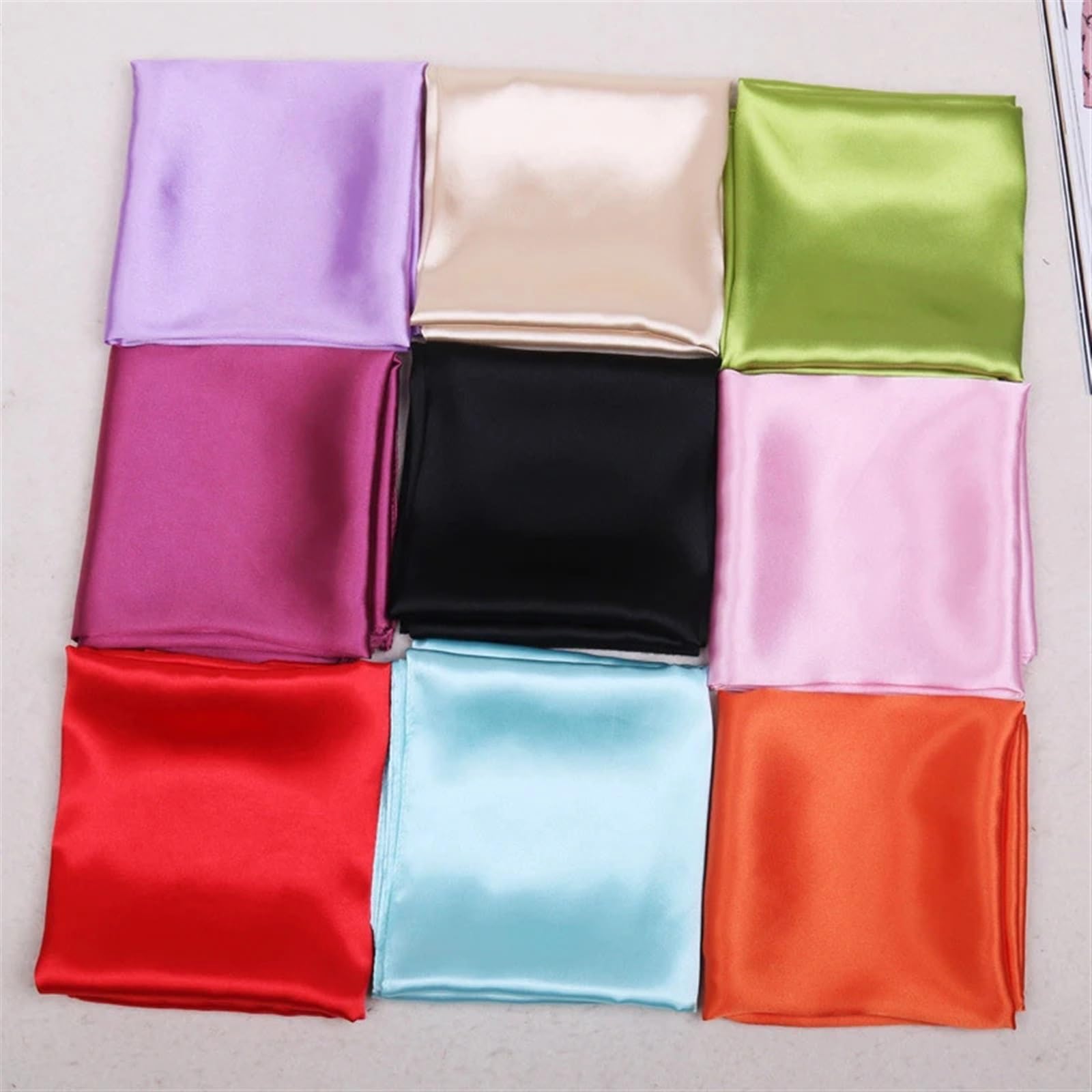 Bufanda Cuadrada de Seda Mulberry, Pañuelo Cuadrado de satén con Tacto de Seda for Mujer, pequeño pañuelo Liso, pañuelo de Seda for Mujer(9)