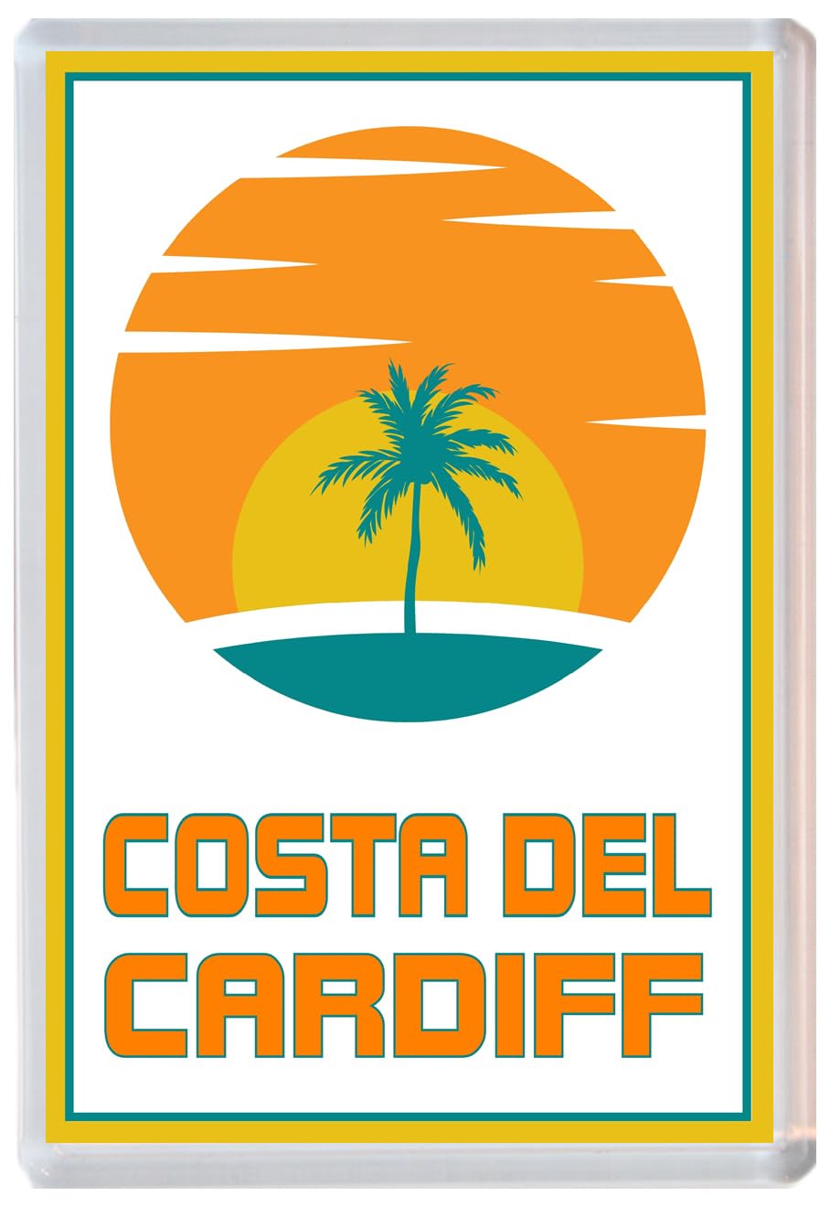 Baked Bean Store Multicolor Costa Del Cardiff - Jumbo Fridge Magnet 96 X 67Mm