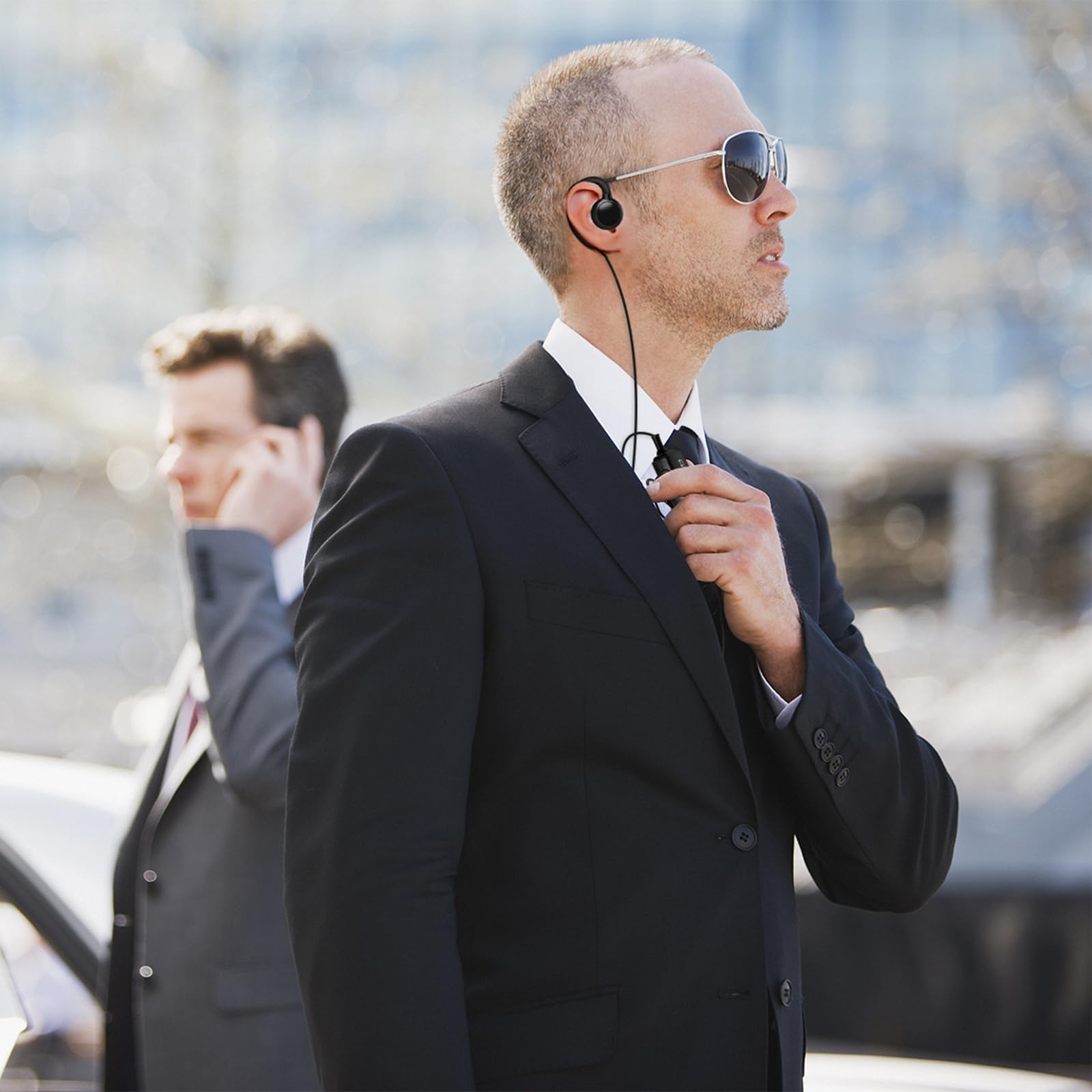 Auricolare radio bidirezionale con microfono per radio Motorola APX e XPR, auricolare a filo singolo a forma di C con altoparlante girevole e PTT, compatibile con APX 4000 6000 8000, XPR 6550