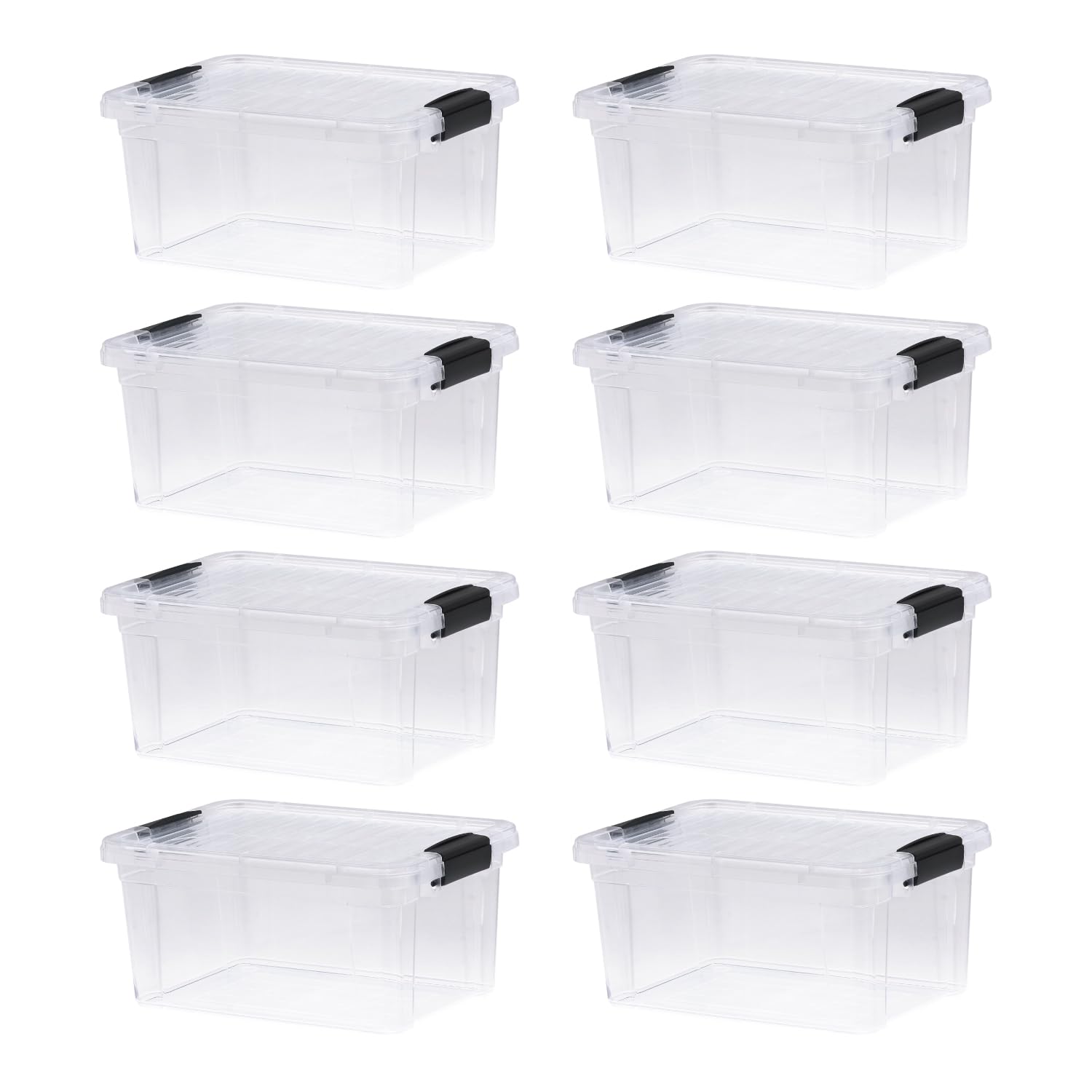 Superio 6.6 Quart Clear Plastic Storage Boxes with Lids, Stackable Organizer Containers, BPA-Free Storage Bins for Home, Office, School &amp; Dorm, 8 Pack