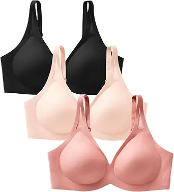 Wireless Jelly Bras for Women - Deep V No Underwire Bralette with Support - Seamless Comfortable Lightly Padded T-Shirt Bra
