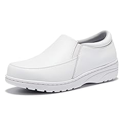 Women's Slip On Extra Wide Width Work Shoes Lightweight Slip Resistant Waterproof Food Service Comfortable Nurse Shoes