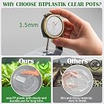 BTPLASTIK Clear Nursery Pots with Drainage Holes (Clear, 8 Inch-7P)