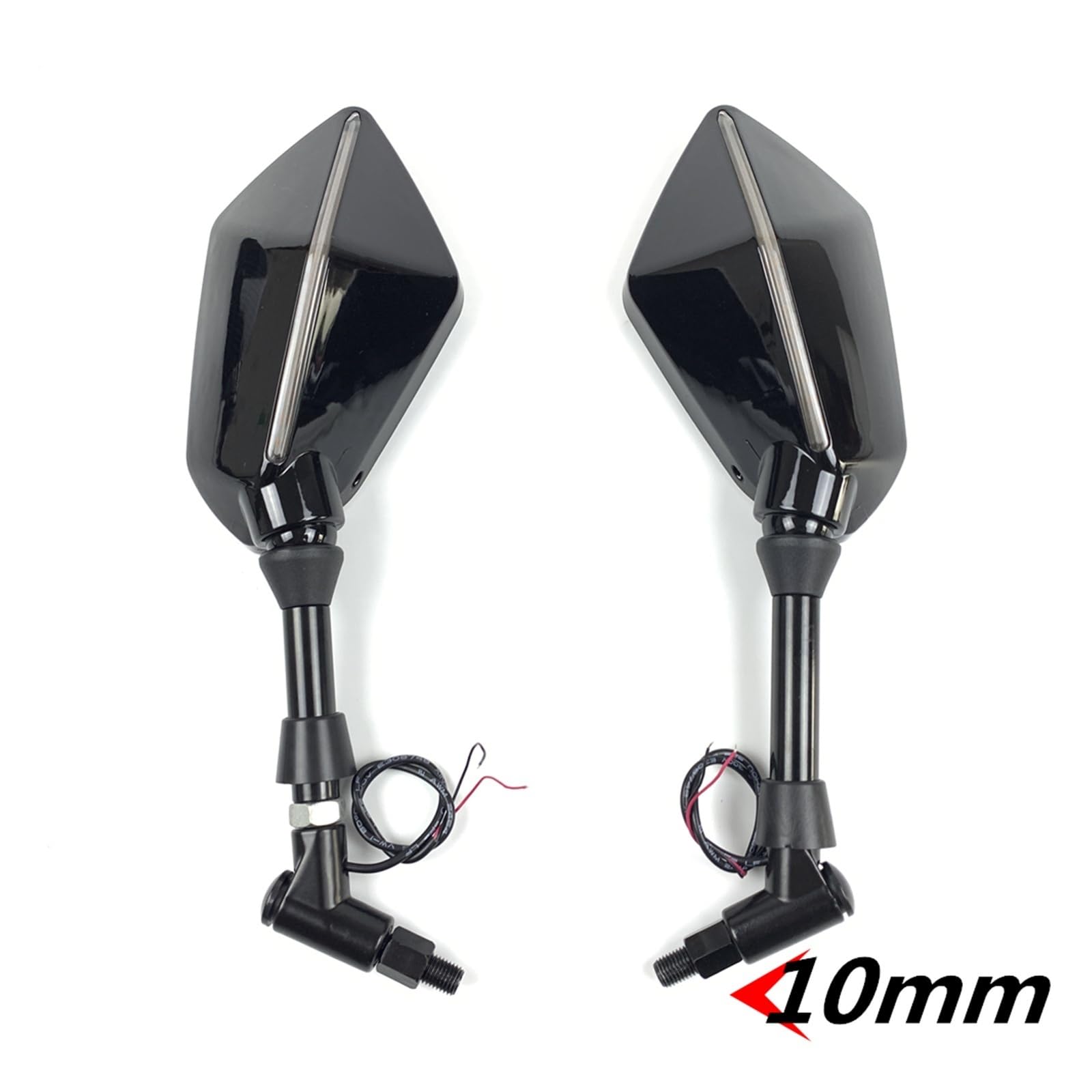 Espejo Retrovisor Lateral Motocicleta Espejo Retrovisor Para Motocicleta Scooter Motocross Espejos Retrovisores Electrombile Lateral Trasero 8/10mm Fibra Carbono 2 Unids/par | 10mm Black