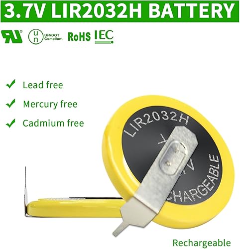 Miniatura 4 de EEMB 5 unids LIR2032H batería recargable 70mah 3.7 V batería de iones de litio pilas de botón de monedas con pestañas de soldadura