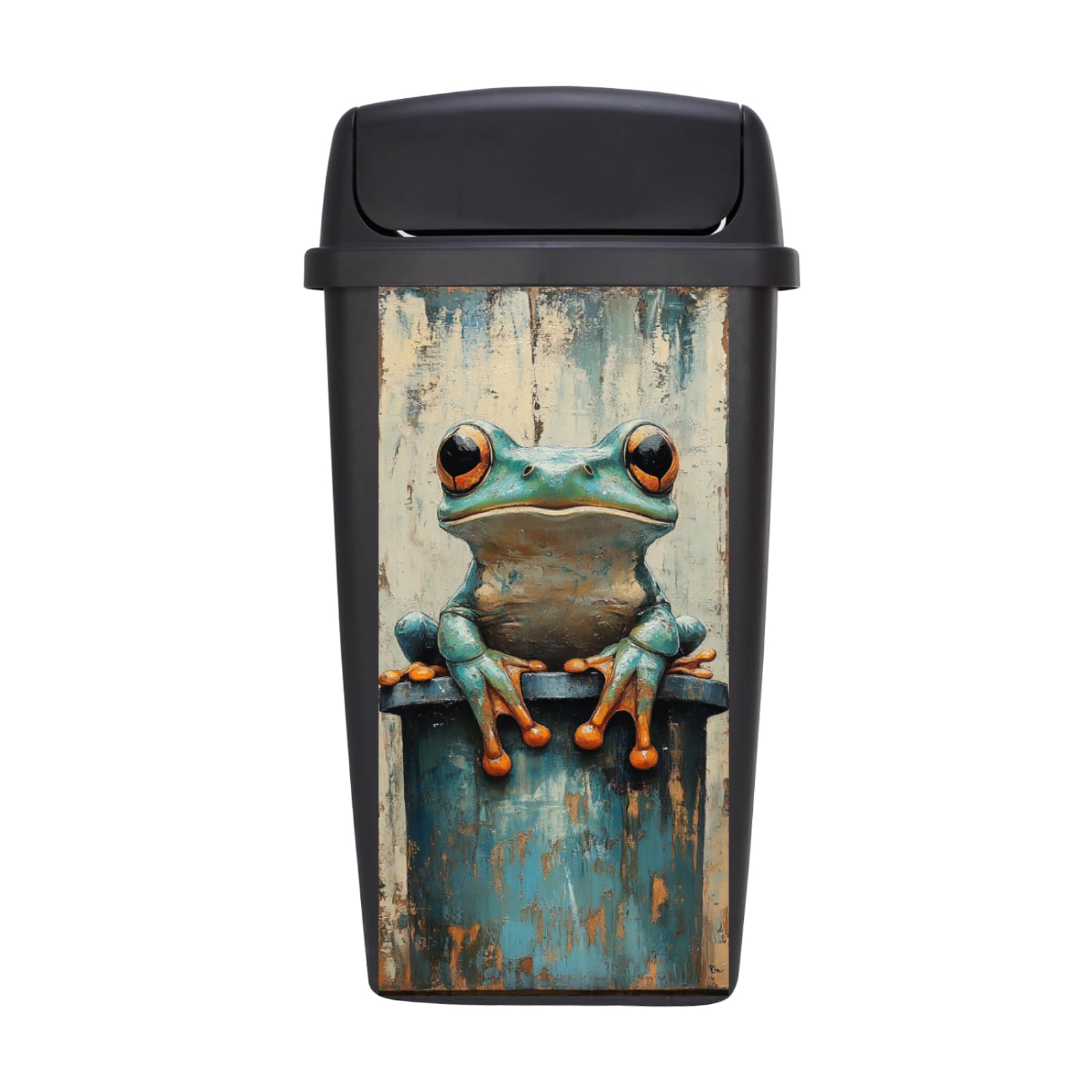 Wheelie Bin Stickers Animal Green Adhesive Dustbin Decorative Wall,Self Adhesive Waterproof Funny Fridge Stickers for Indoor Outdoor Decor 30X70Cm*2