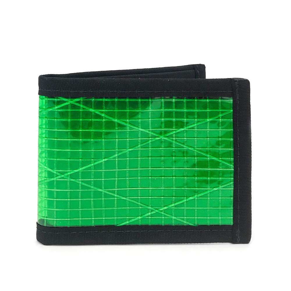 FlowfoldRecycled Sailcloth Wallets - Vanguard Bifold Wallet, Front Pocket Wallet, Slim Minimalist Wallets Made in USA, Green Sailcloth, Bifold