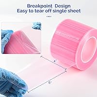 Vista 3 de JMU Película de barrera rosa, película de barrera dental para tatuajes, cinta de barrera de 4" x 6", 1200 hojas
