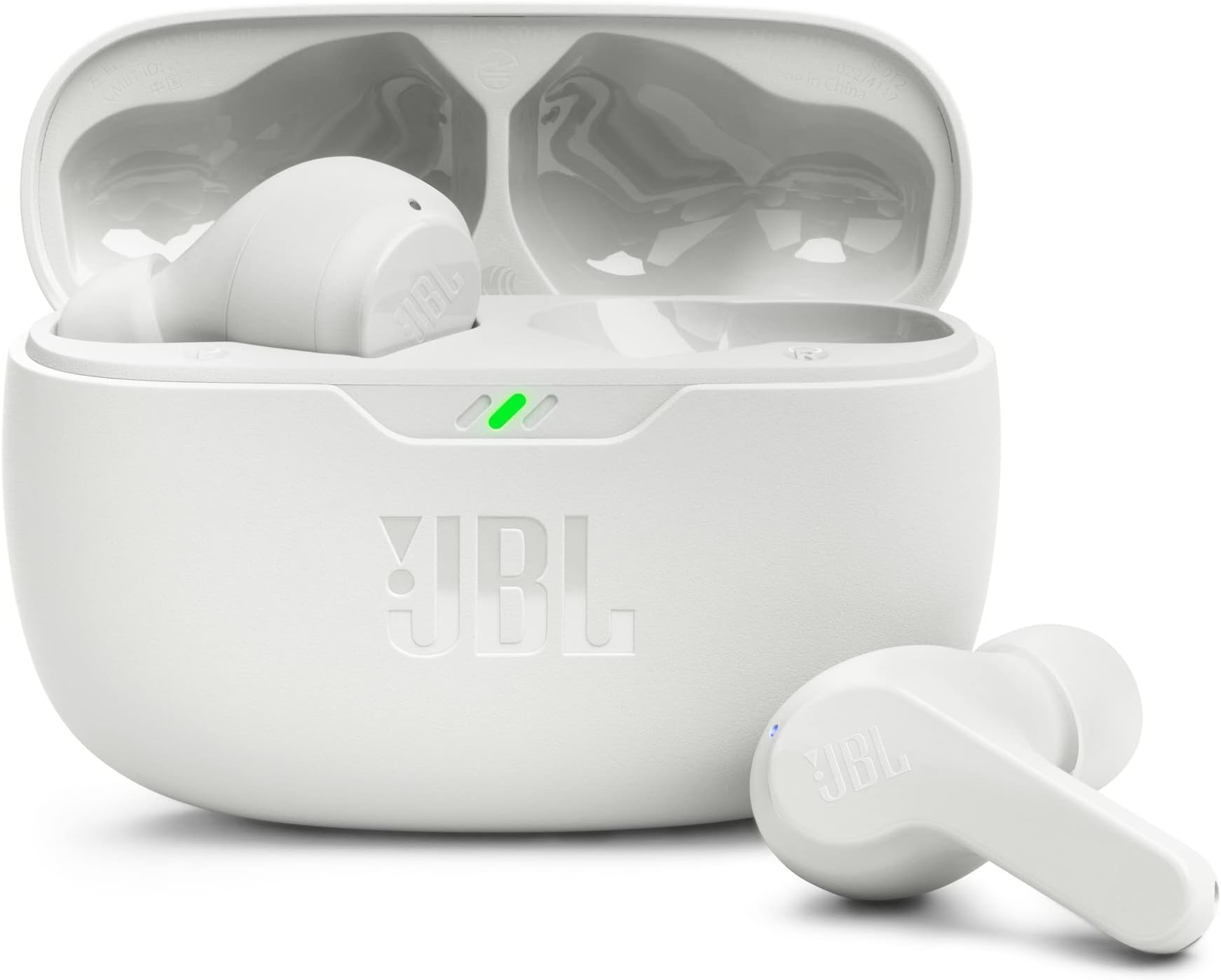 Wave Beam In-Ear Wireless Earbuds with IP54 and IPX2 Waterproofing, Hands-Free Calling and 32-Hour Battery Life, White