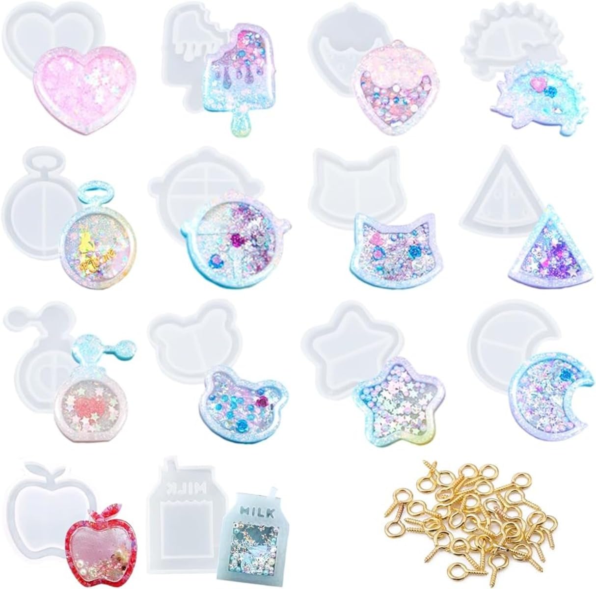 新作 肖戦 ハート　レジンスタンド❣️8点セット❣️確認用❣️0107 シリコン型・モールド】ダブルハートのカシャカシャ2 ダブルシェイカー