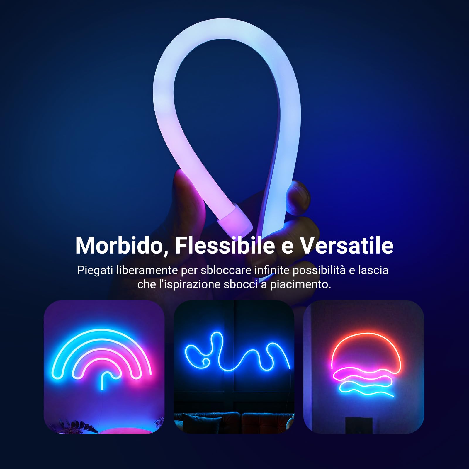 NEEWER Striscia LED da 3m, Luci Neon Strisce RGB IC Tagliabile Flessibile Smart AI con Controllo App per Camera da Letto Sala Giochi Interno Studio, Compatibile con Google Assistant e Alexa, NS02