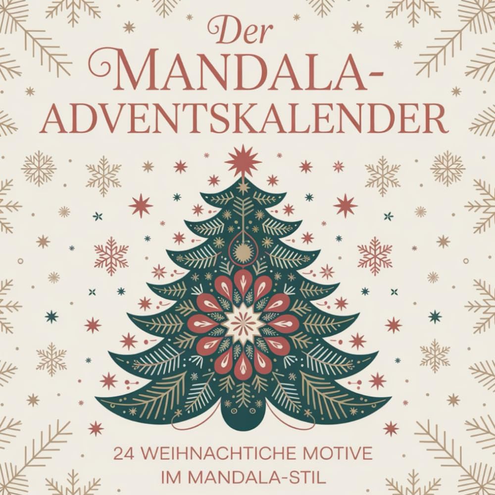 Der Mandala-Adventskalender: 24 weihnachtliche Motive im Mandala-Stil