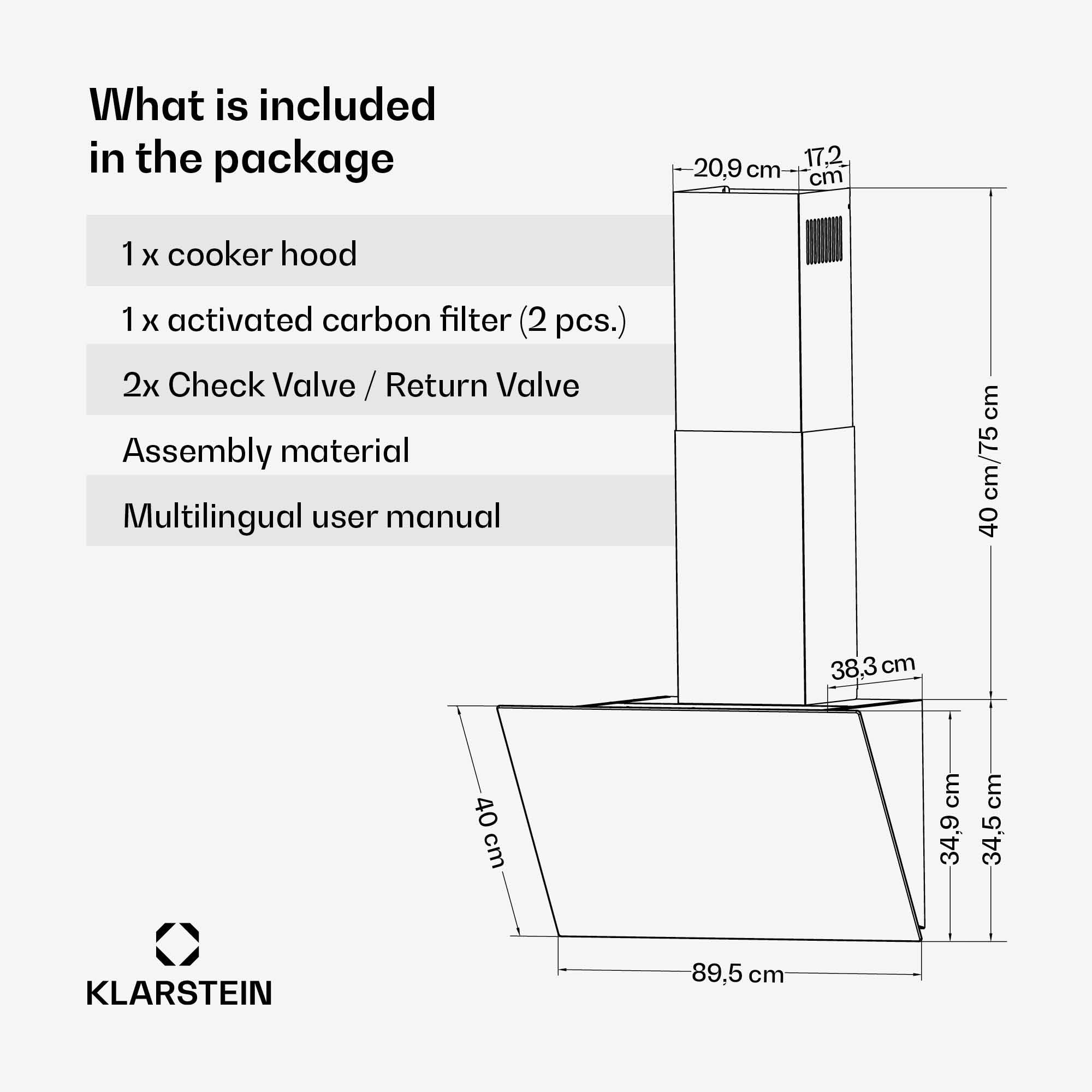 Klarstein FlashLine okap kuchenny 90 cm 524 m³/h A++ LED 34,5 dB czarny wywiew obieg