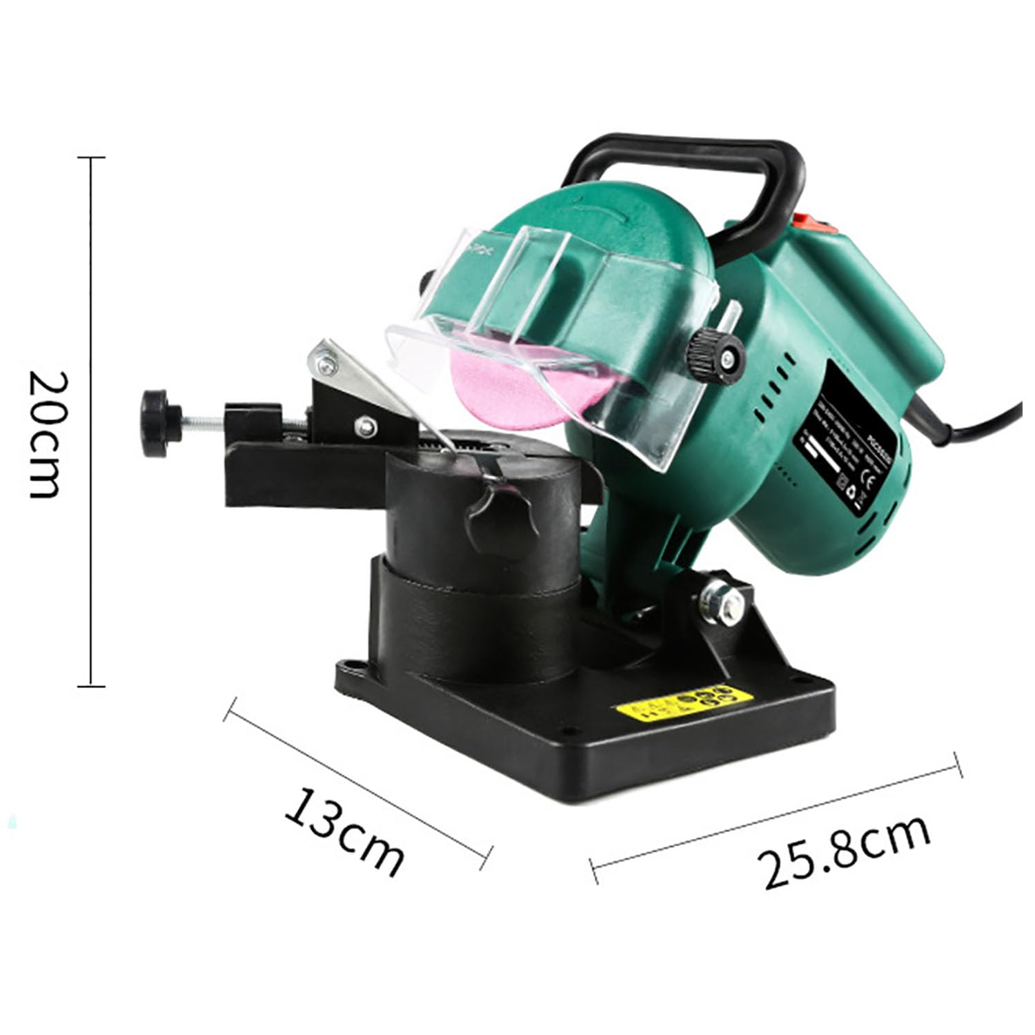 ERICAT Afiladora Eléctrica para Cadenas De Sierra, Afiladora Universal para Motosierras De 220 W, Ajuste De Ángulo De 0-35° Y Velocidad Nominal De 7500 RPM, para El Afilado De Diversas Cadenas