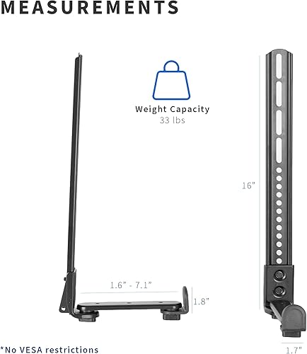 Miniatura 2 de VIVO Soporte de barra de sonido de acero con base antideslizante, TV montado sobre o debajo de la pared, se adapta a la mayoría de patrones VESA