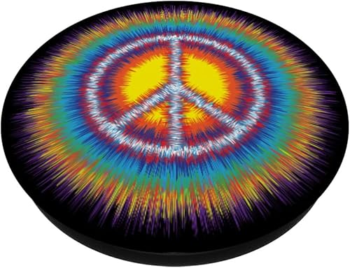 Miniatura 2 de Groovy 70s Optical Illusion Retro Peace Sign PopSockets - Soporte y agarre para teléfonos y tabletas