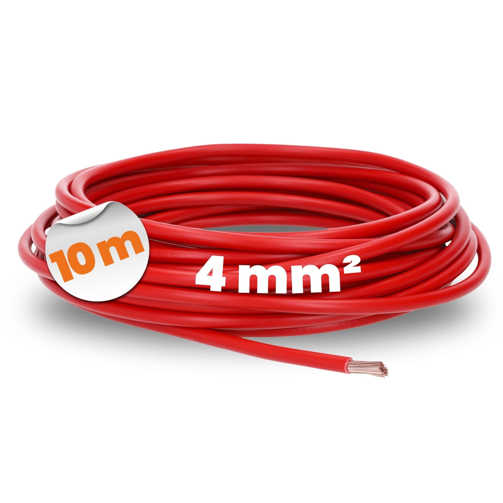 10 Meter Lapp 4520043 H07V-K 4 mm² rot I Verdrahtungsleitung I Aderleitung flexibel I PVC-Einzelader I Litze 4mm2 I Verdrahtung