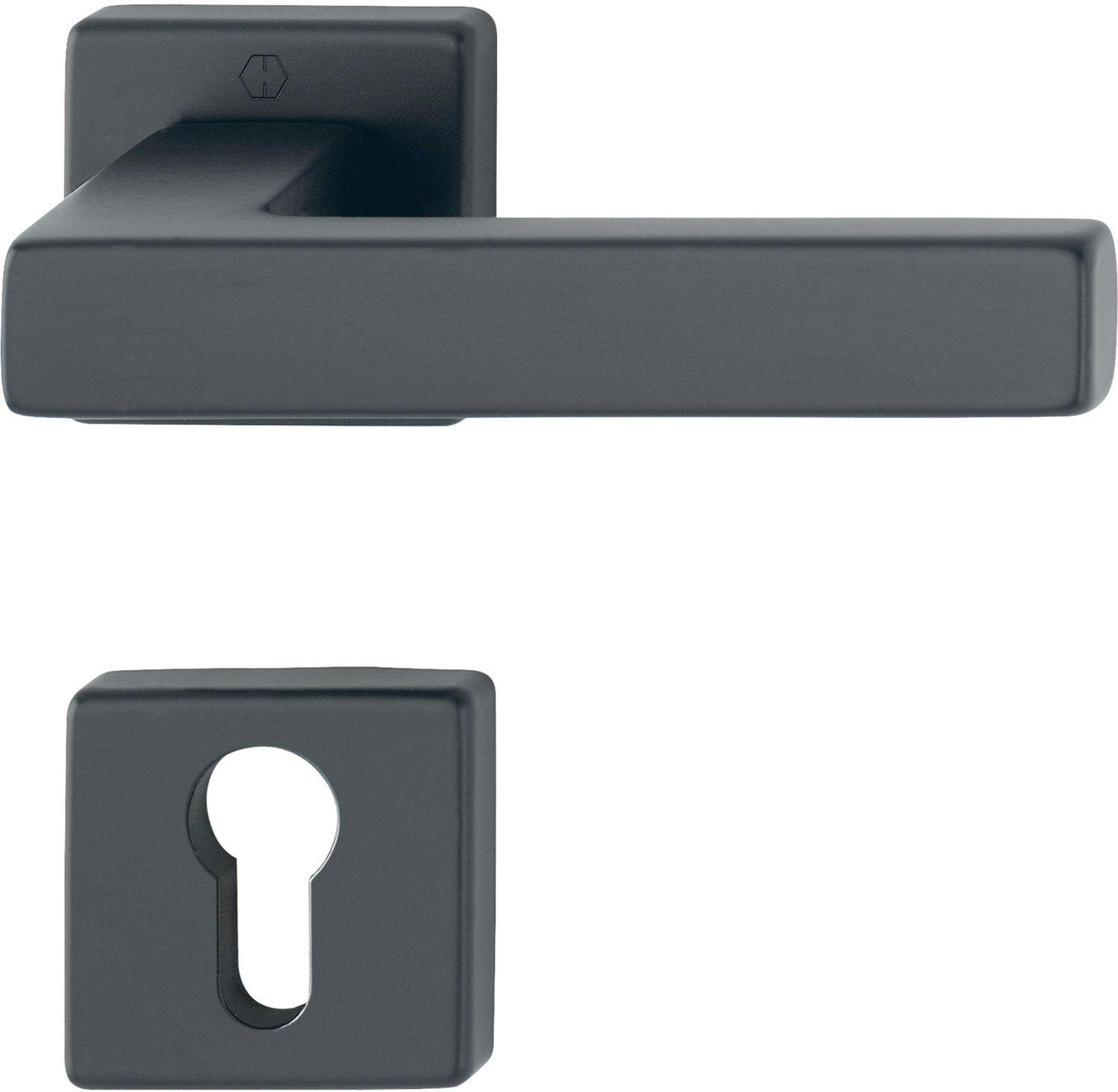 HOPPE Austin Handle Set on Rosette PZ, Aluminium Black