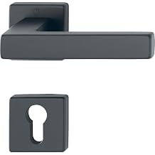 HOPPE Austin Handle Set on Rosette PZ, Aluminium Black