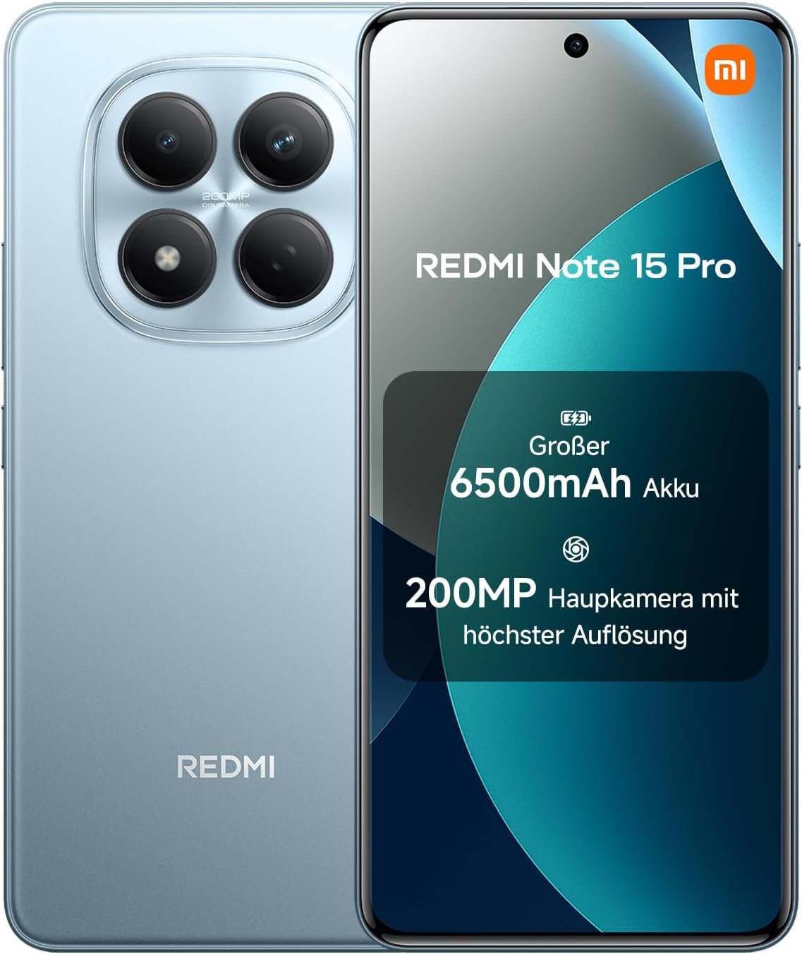 XIAOMI Redmi Note 15 Pro 4G - Smartphone da 12+512GB, batteria da 6500 mAh, fotocamera da 200 MP, schermo AMOLED FHD+ da 6,77 Pollici, Blu Glaciare