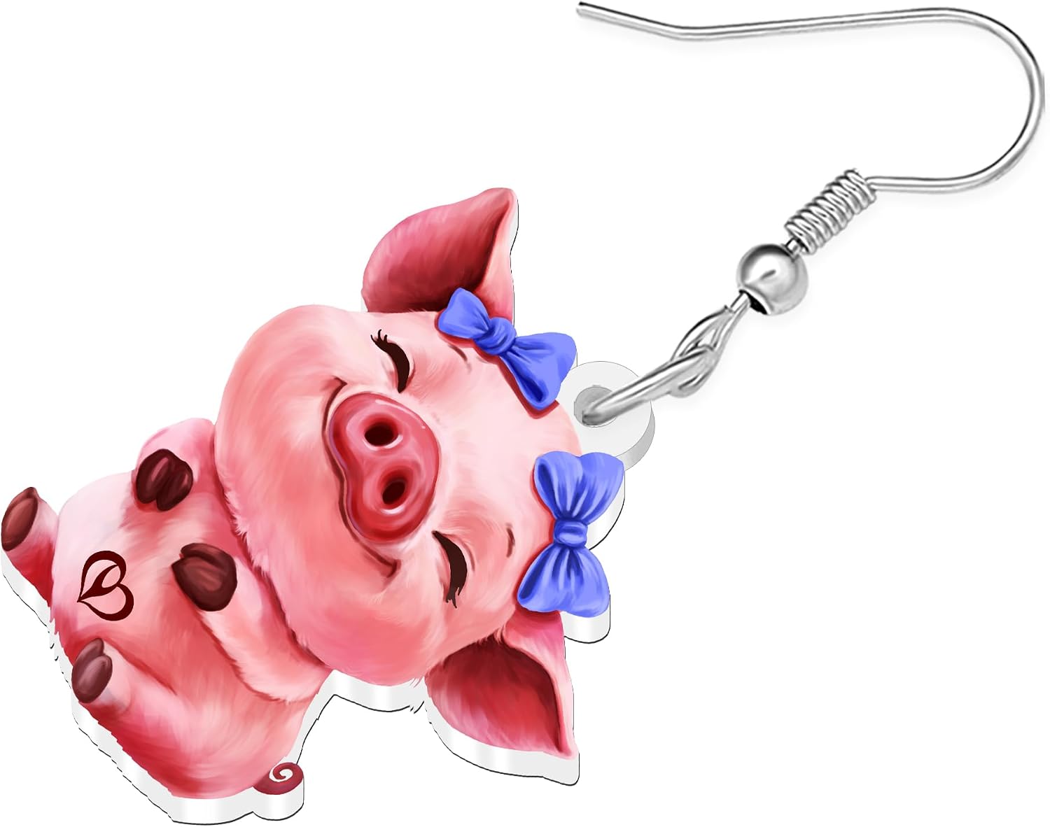 NEWEI Cute Pink Pig Dangle Earrings Farm Animal Piggy Jewelry image 4