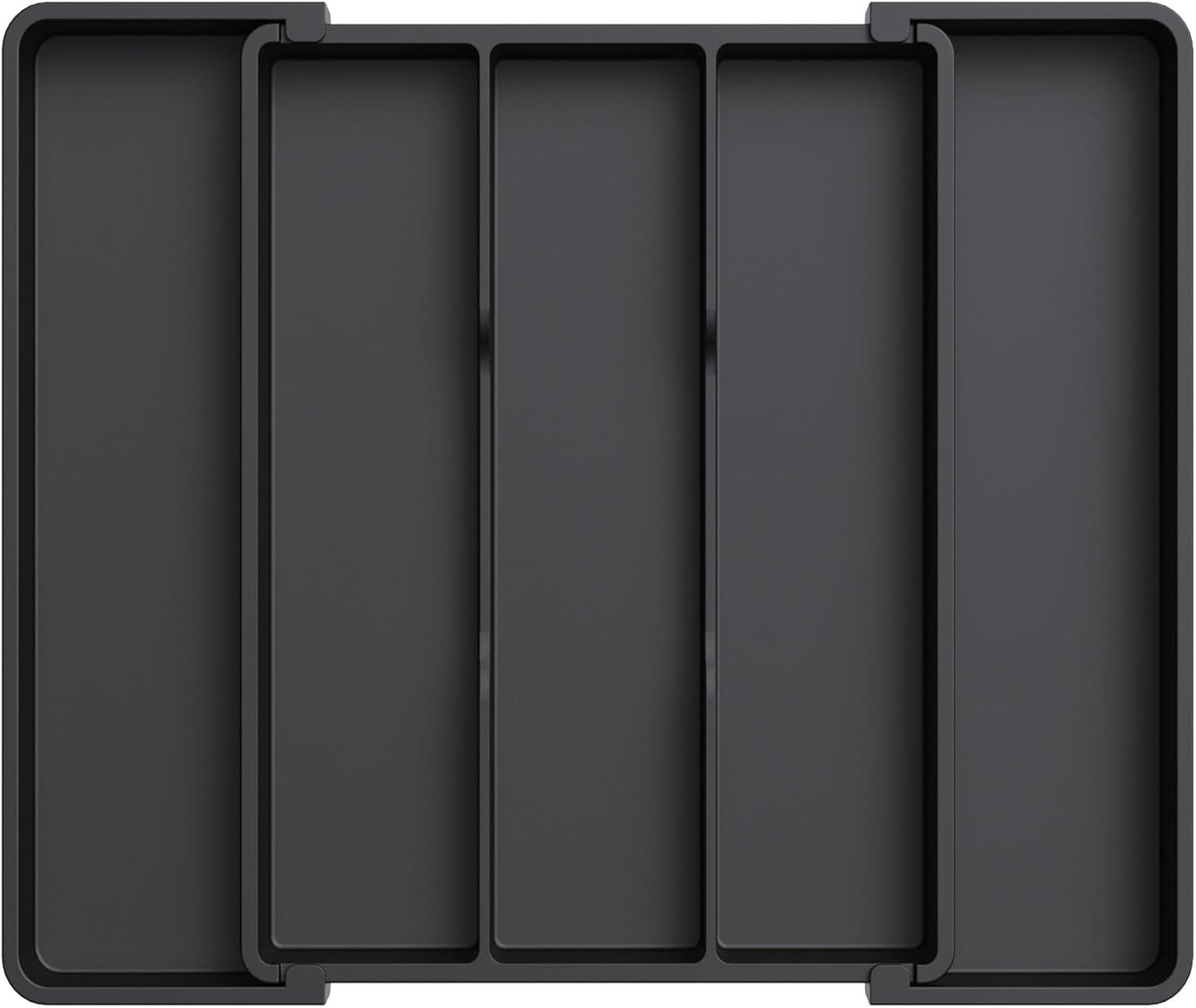 Lifewit Cooking Utensil Drawer Organizer, Expandable from 11 to 18 inches, Adjustable Cutlery Silverware Tray, Plastic Flatware Spatula Holder, Kitchen Tools Gadgets Storage Divider, Black Black Medium(11-18''W x 14''D)