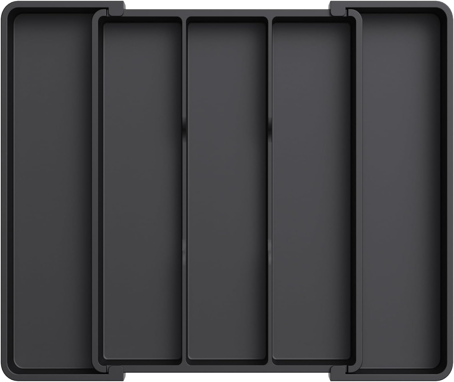 Lifewit Cooking Utensil Drawer Organizer, Expandable from 11 to 18 inches, Adjustable Cutlery Silverware Tray, Plastic Flatware Spatula Holder, Kitchen Tools Gadgets Storage Divider, Black