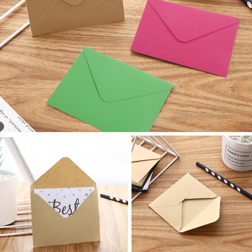 WYAN Buste di Carta Kraft-40 Pezzi 15.5 * 10.5cm Rosa Busta ribaltabile classica,per Biglietto Auguri,Inviti Matrimonio e Compleanno(Escludi le carte)