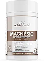 Magnésio Triplo Premium Nutraprimer – 3 em 1 Malato, Quelato e Cloreto de Magnésio P.A – Suplemento Alimentar 60 Cápsulas de 500mg