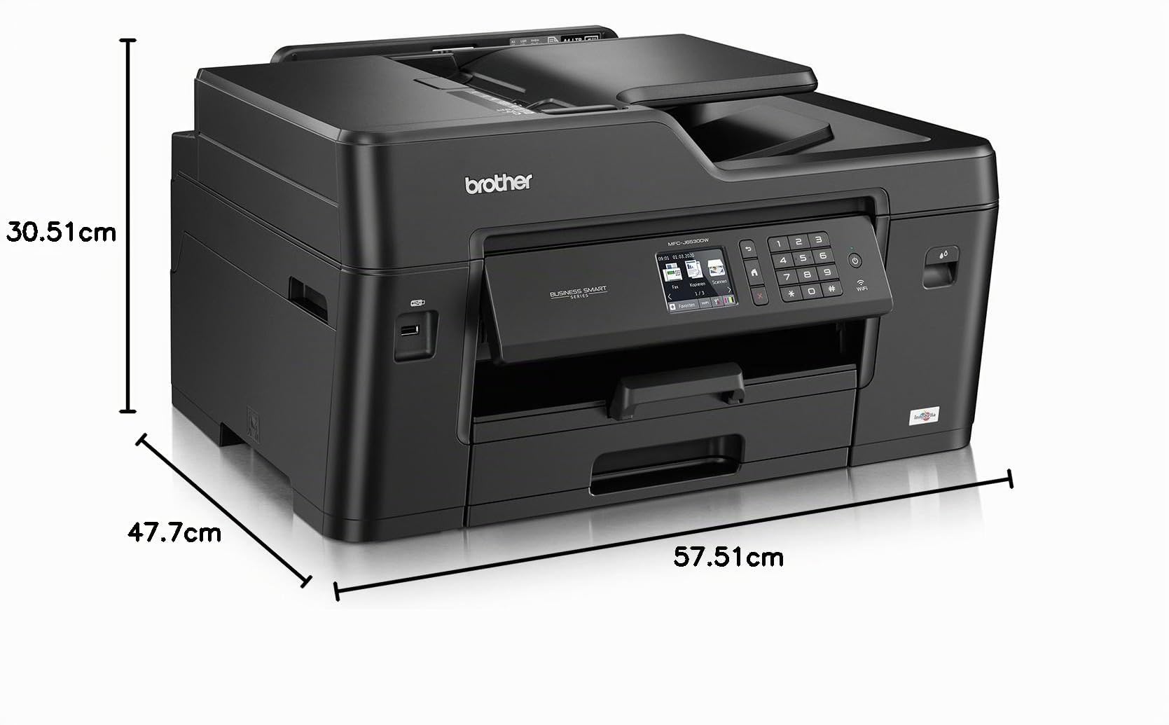 Brother MFC-J6530DW DIN A3 4-in-1 Farbtintenstrahl-Multifunktionsgerät (250 Blatt Kassette, Drucker, Scanner, Kopierer, Fax), MFCJ6530DWG1, schwarz