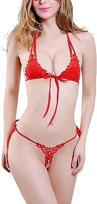 EVAbaby Sexy Floral Lace Lingerie Set Transparent eyelash Suspension two-piece women's pajamas