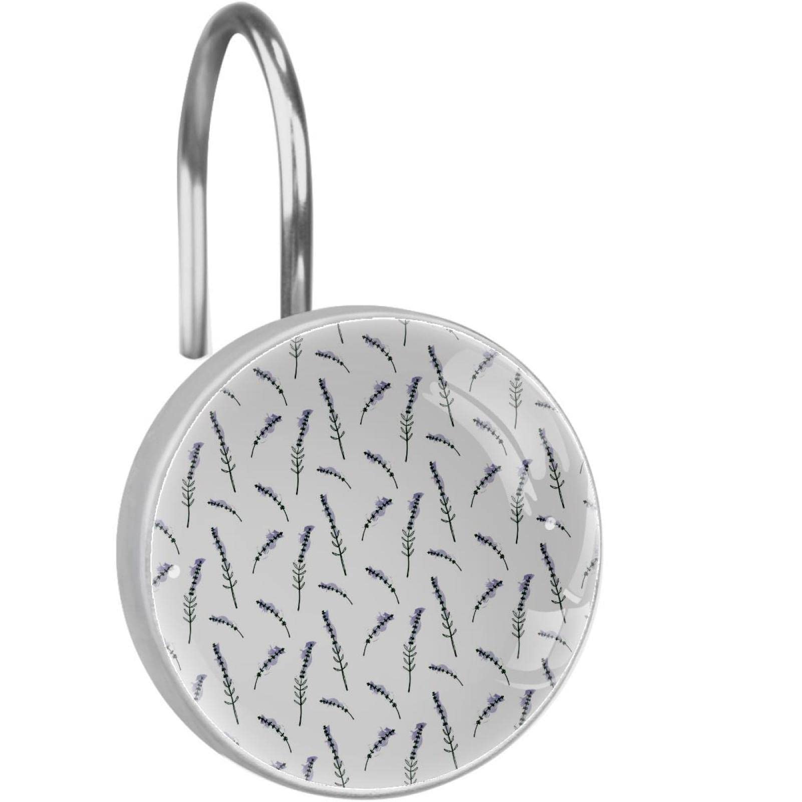 Anneaux de rideau de douche inox haut de gamme, lot de 12 crochets durables