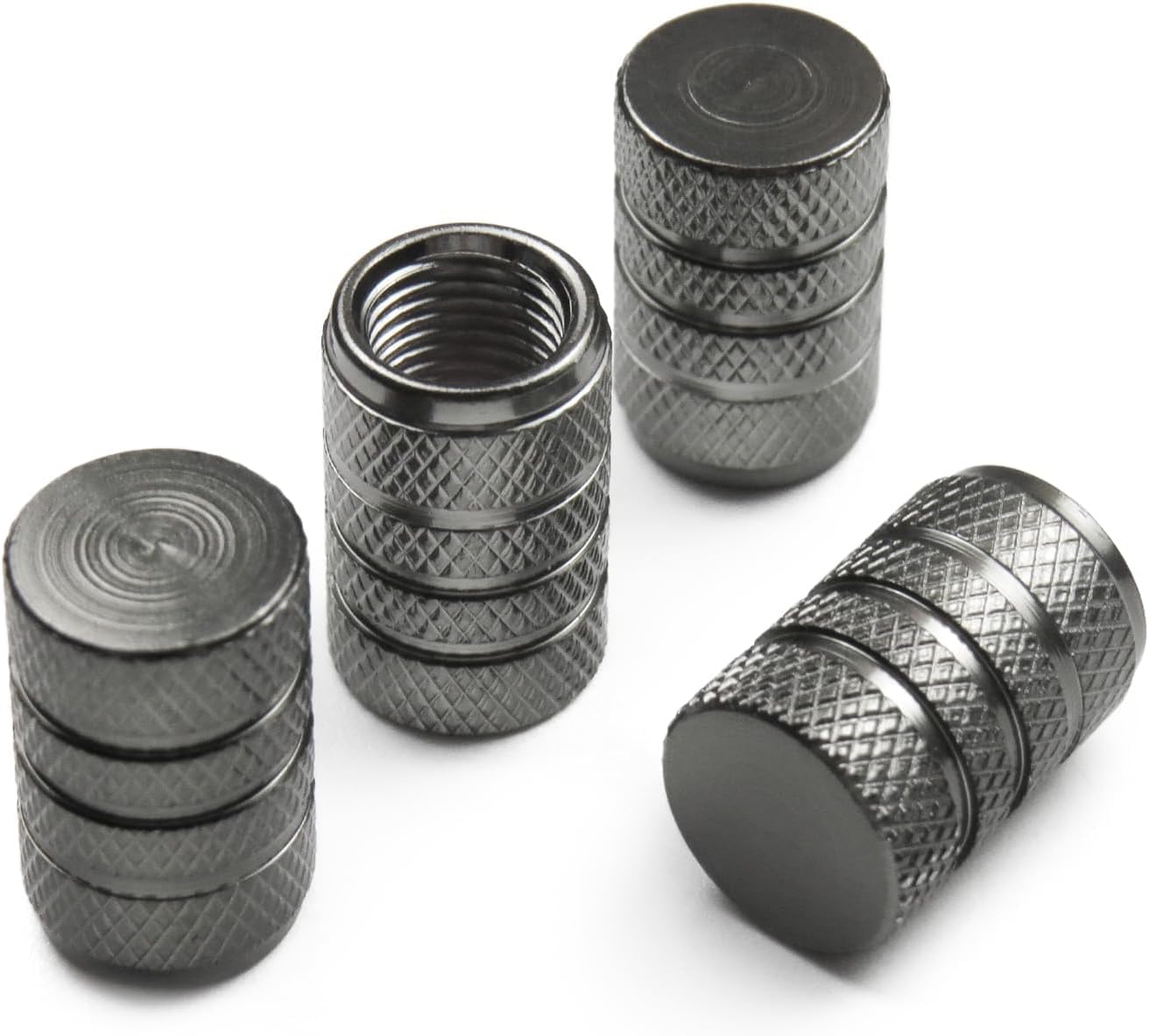 Car Tire Valve Caps for Toyota Venza 2021-2024, Auto Tire Valve Stem Caps Anodized Aluminum Tire Valve Cap Set,Grey