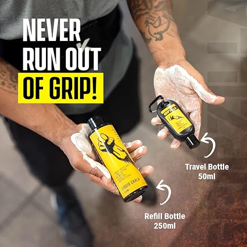 Miniatura 7 de GRIPZILLA Kit de tiza líquida para levantamiento de pesas, escalada en roca, agarre de poste, bouldering, levantamiento de potencia, pelota,