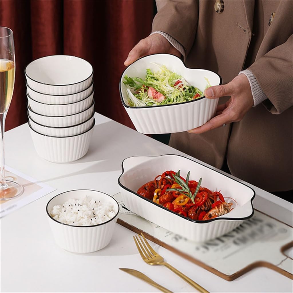 Ceramic Tableware Gift Box Set Home Rice Bowl Baking Dish Soup Annual Meeting