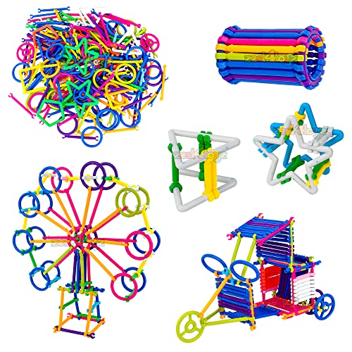 Image of zest 4 toyz Stick Games 250+ Assembly Colorful Straw Educational Smart City Building Blocks for Kids Smart Stick Games Puzzle Blocks Activity Play Toys for Boys & Girls