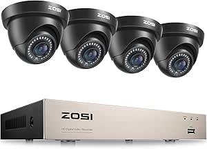 ZOSI 1080p Home Security Cameras System with AI Human/Vehicle Detection,H.265+ 8CH CCTV DVR and 4pcs 2.0MP 1920TVL Surveillance Cameras Indoor Outdoor,80ft Night Vision,Remote Access(No HDD) asin的图片