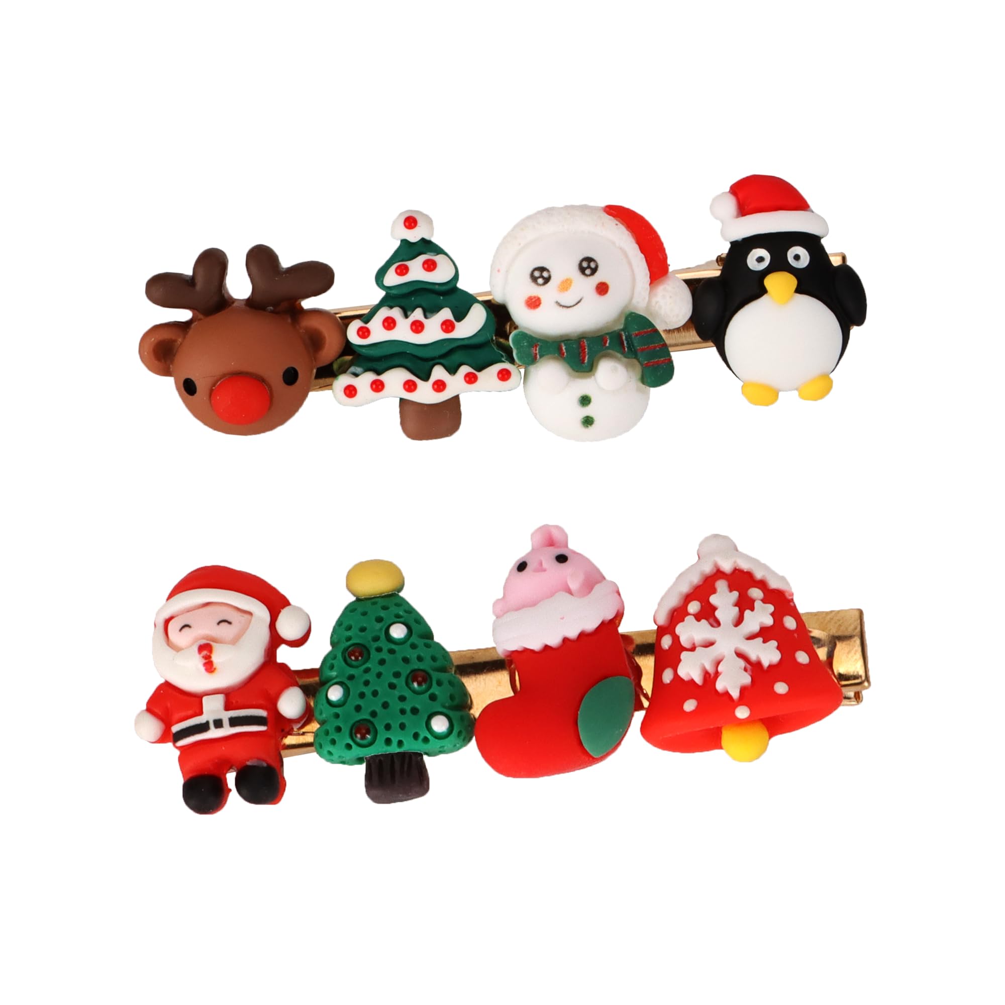 Christmas Hair Clips, Cute Santa Gingerbread Reindeer Hair Barrettes Alligator Hair Clips Festive Holiday Hairpins Xmas Hair Accessories for Women