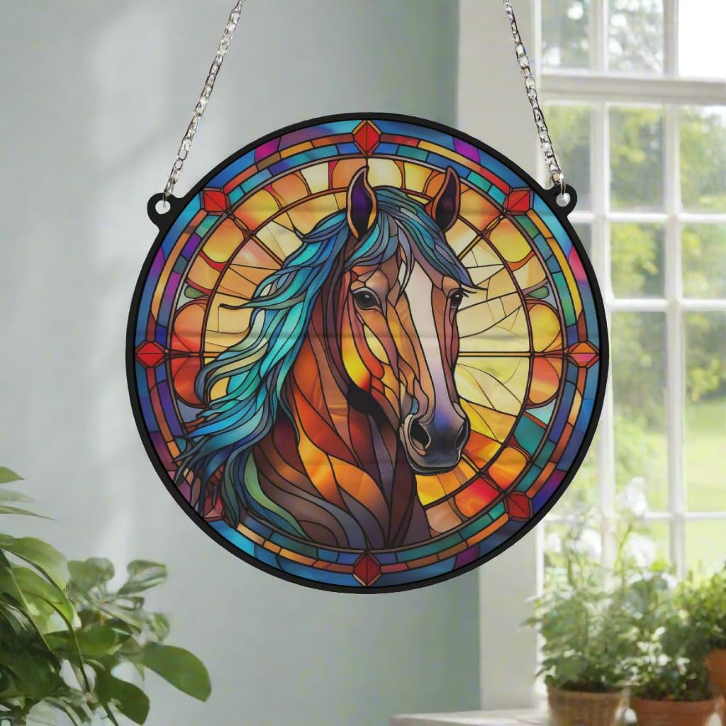 Image Industry Horse Stained Glass Effect Suncatcher - Garden Gift - Animal Lovers - Horse Lovers (19cm) - Image 3