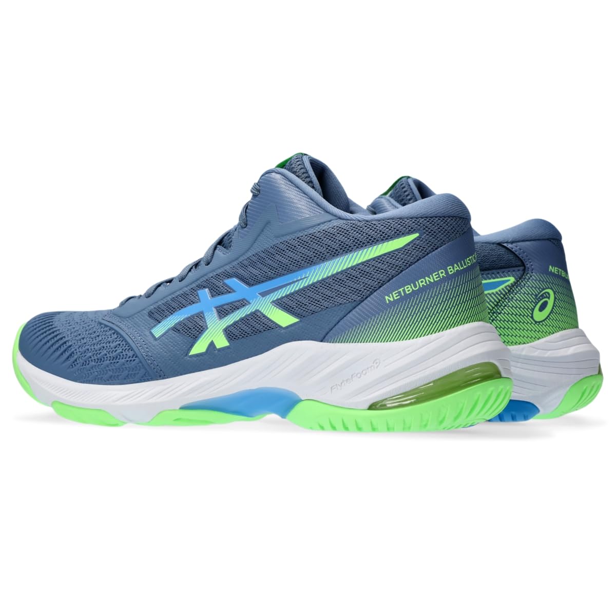 Asics Men's Netburner Ballistic FlyteFoam Mid Top 3 Volleyball Shoe, 11.5, Denim Blue/Waterscape
