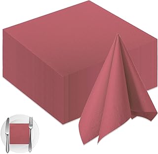 100 Piezas Servilletas Papel, 25x25cm Rosa Servilletas Cocktail, para Boda, Cena, CumpleañOs, Aniversario De Novia, Baby Showers, Despedidas De Soltera, Catering Rosa