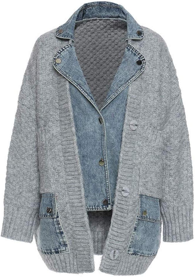 YCZDG Loose Fit Knitting Denim Stitch 