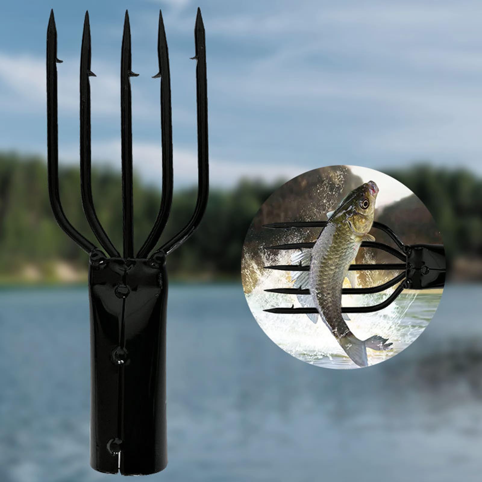 3/4/5 Zinken Barbs Tauchen Harpunen Gaffs Widerhaken Tauchen Zinken Verriegelung Angelrute Harpunen Fisch Gabeln Spitze Ersatz