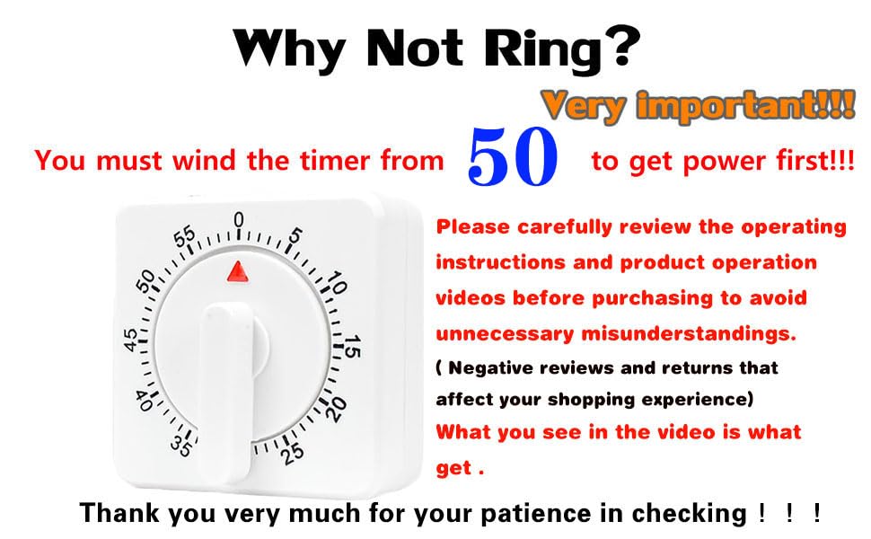 2 Pcs Kitchen Timer with Alarm : Square 60 Minute Mechanical Visual Cooking, Time Management Tools Hour Manual Countdown Timer for Baking, Homework, Exercise Auto Off No Batteries Required White - Image 2