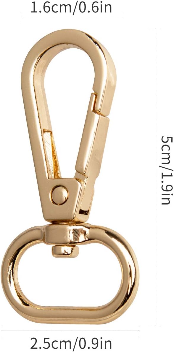 Kimi-HOSI 10 Pcs Lobster Swivel Clasps Alloy Keychains Hooks Golden Metal Swivel Snap Hook Swivel Keyrings Clasps for Bags Lanyard Keyrings Crafts Jewellery Making Dog Leashes - Image 4