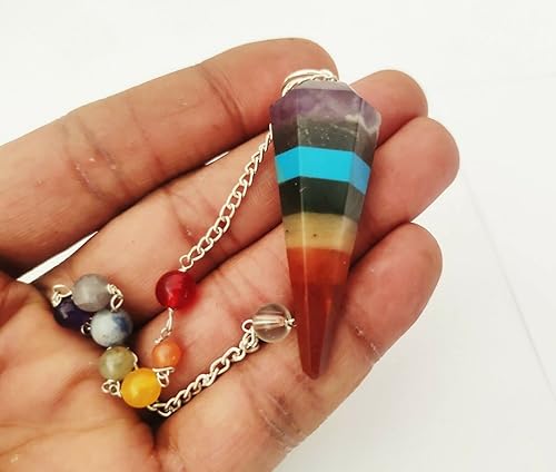 Miniatura 7 de Kit de cristal de cuarzo rosa de pirámide de orgón y piedra preciosa de obsidiana, péndulo de siete chakras, reiki, cristal curativo, meditación